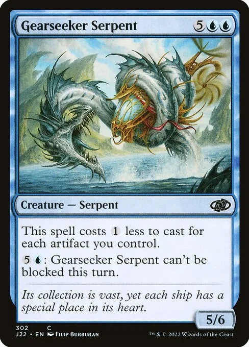 Gearseeker Serpent, carta Magic di tipo Creature — Serpent illustrata da Filip Burburan