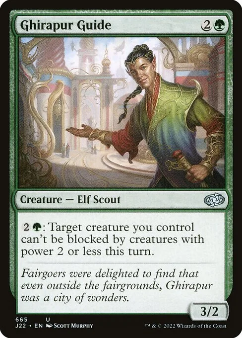 Ghirapur Guide, carta Magic di tipo Creature — Elf Scout illustrata da Scott Murphy
