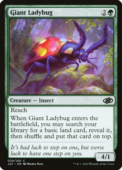 Giant Ladybug, carta Magic di tipo Creature — Insect illustrata da Marta Nael
