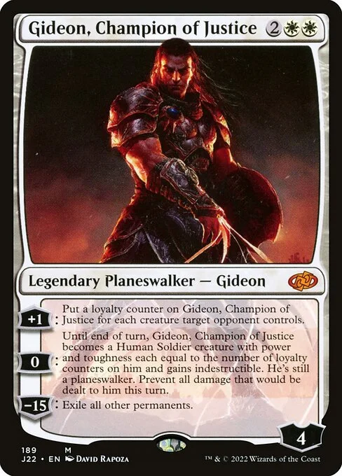 Gideon, Champion of Justice, carta Magic di tipo Legendary Planeswalker — Gideon illustrata da David Rapoza