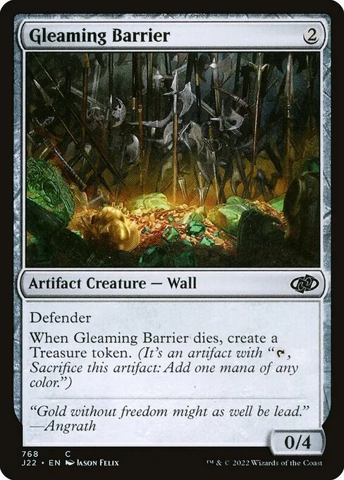 Gleaming Barrier, carta Magic di tipo Artifact Creature — Wall illustrata da Jason Felix