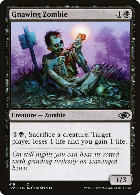 Gnawing Zombie, carta Magic di tipo Creature — Zombie illustrata da Greg Staples