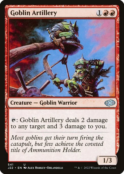 Goblin Artillery, carta Magic di tipo Creature — Goblin Warrior illustrata da Alex Horley-Orlandelli