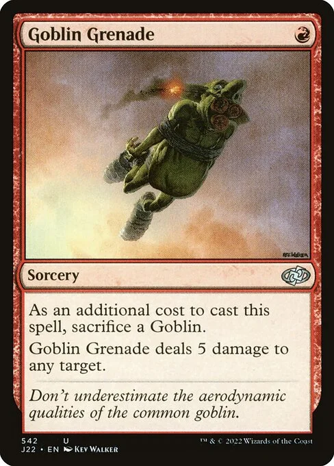 Goblin Grenade, carta Magic di tipo Sorcery illustrata da Kev Walker