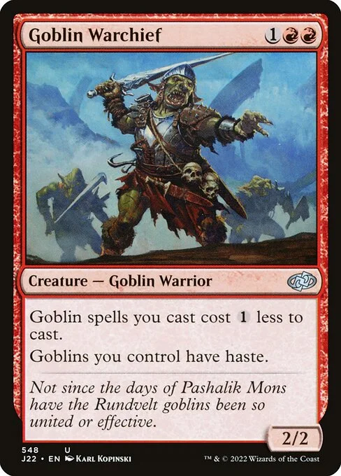 Goblin Warchief, carta Magic di tipo Creature — Goblin Warrior illustrata da Karl Kopinski
