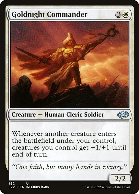 Goldnight Commander, carta Magic di tipo Creature — Human Cleric Soldier illustrata da Chris Rahn