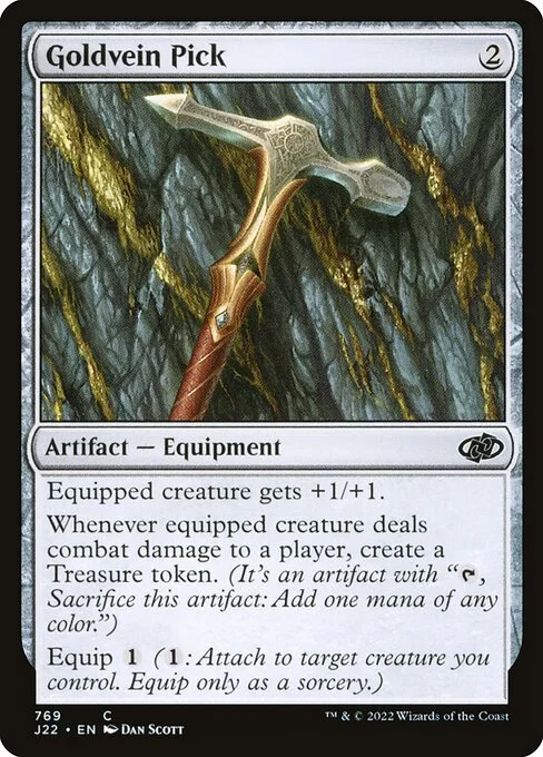 Goldvein Pick, carta Magic di tipo Artifact — Equipment illustrata da Dan Murayama Scott