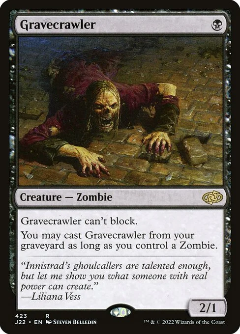 Gravecrawler, carta Magic di tipo Creature — Zombie illustrata da Steven Belledin