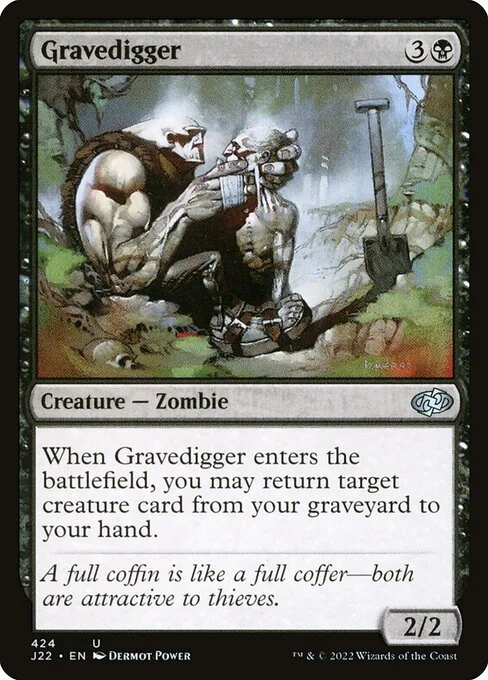 Gravedigger, carta Magic di tipo Creature — Zombie illustrata da Dermot Power