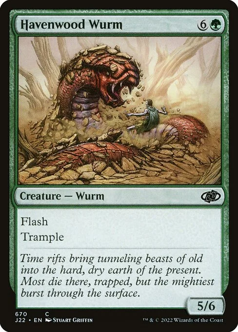 Havenwood Wurm, carta Magic di tipo Creature — Wurm illustrata da Stuart Griffin