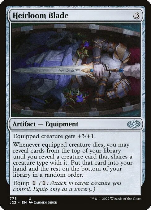 Heirloom Blade, carta Magic di tipo Artifact — Equipment illustrata da Carmen Sinek