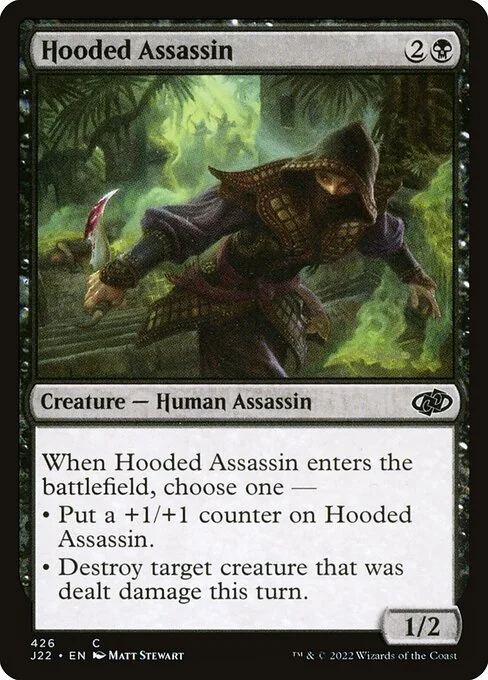 Hooded Assassin, carta Magic di tipo Creature — Human Assassin illustrata da Matt Stewart