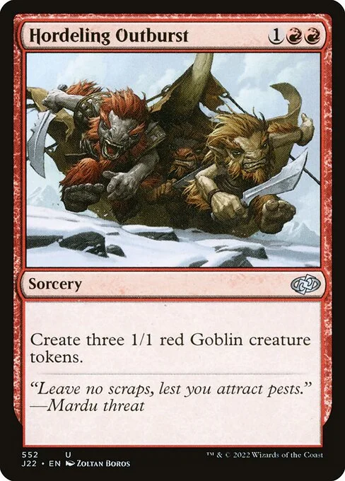 Hordeling Outburst, carta Magic di tipo Sorcery illustrata da Zoltan Boros