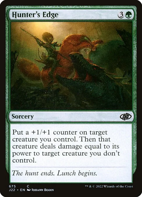 Hunter's Edge, carta Magic di tipo Sorcery illustrata da Johann Bodin