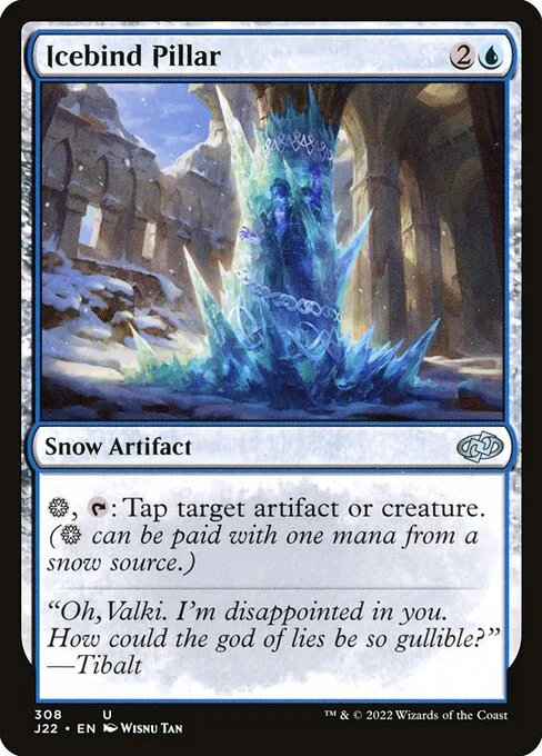 Icebind Pillar, carta Magic di tipo Snow Artifact illustrata da Wisnu Tan