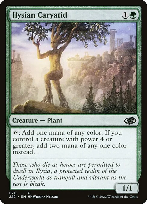 Ilysian Caryatid, carta Magic di tipo Creature — Plant illustrata da Winona Nelson