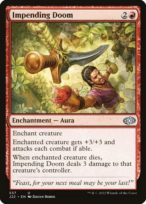Impending Doom, carta Magic di tipo Enchantment — Aura illustrata da Zoltan Boros