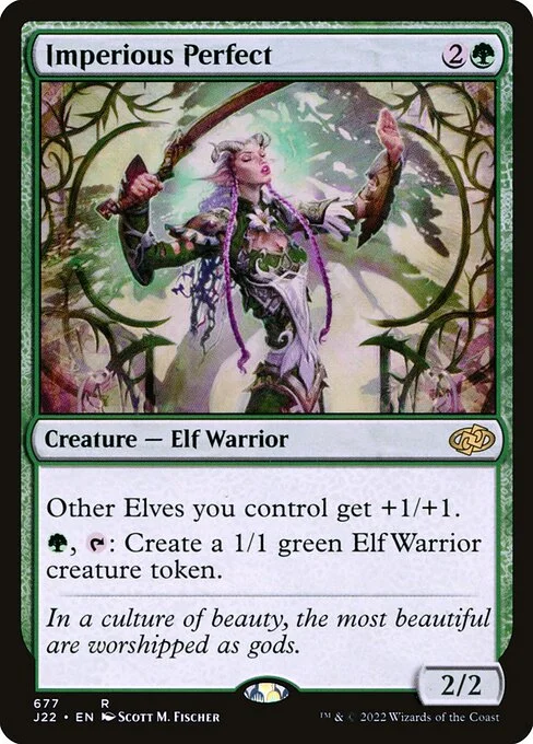 Imperious Perfect, carta Magic di tipo Creature — Elf Warrior illustrata da Scott M. Fischer