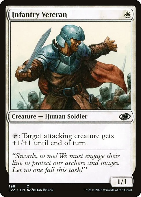 Infantry Veteran, carta Magic di tipo Creature — Human Soldier illustrata da Zoltan Boros