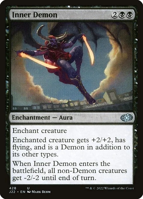 Inner Demon, carta Magic di tipo Enchantment — Aura illustrata da Mark Behm