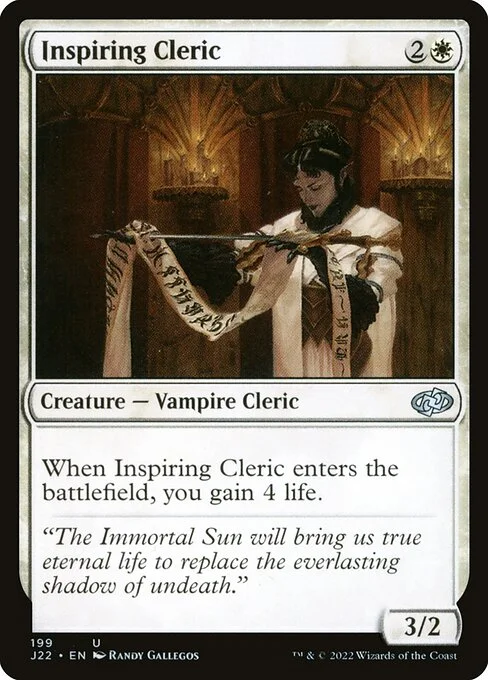 Inspiring Cleric, carta Magic di tipo Creature — Vampire Cleric illustrata da Randy Gallegos