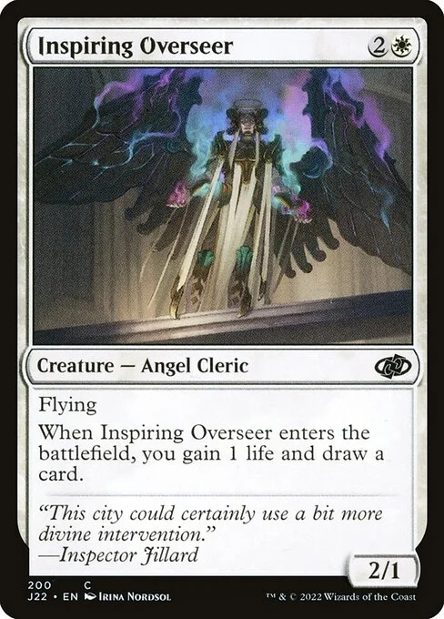 Inspiring Overseer, carta Magic di tipo Creature — Angel Cleric illustrata da Irina Nordsol