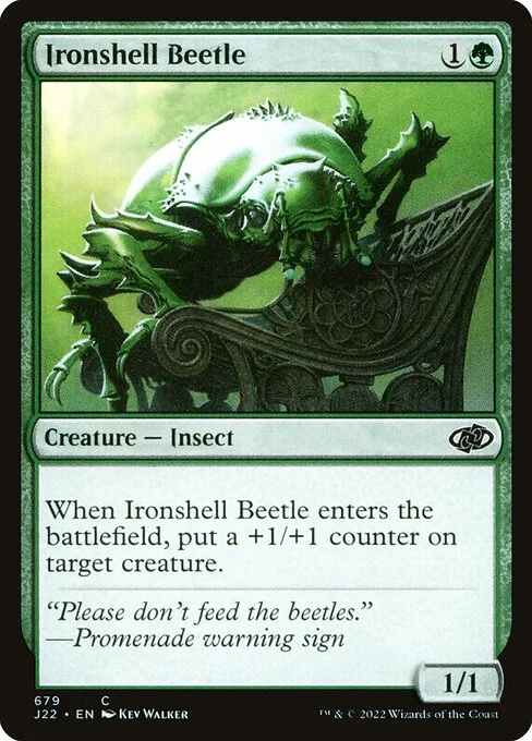 Ironshell Beetle, carta Magic di tipo Creature — Insect illustrata da Kev Walker