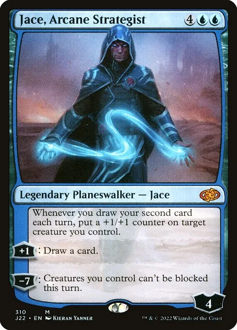 Jace, Arcane Strategist, carta Magic di tipo Legendary Planeswalker — Jace illustrata da Kieran Yanner