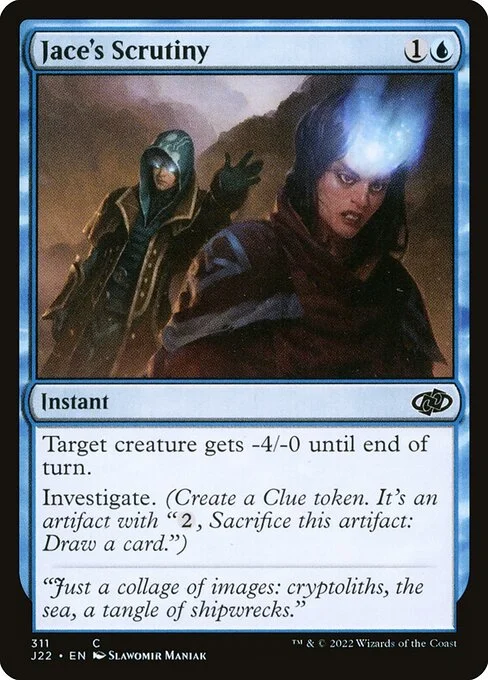Jace's Scrutiny, carta Magic di tipo Instant illustrata da Slawomir Maniak