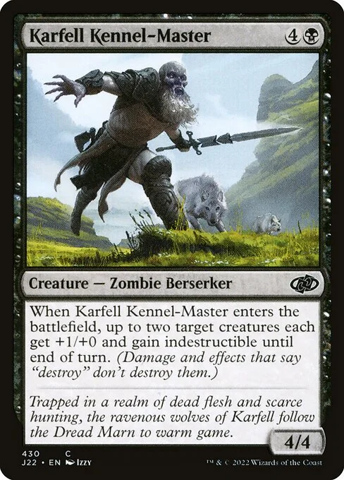 Karfell Kennel-Master, carta Magic di tipo Creature — Zombie Berserker illustrata da Izzy