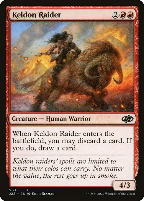 Keldon Raider, carta Magic di tipo Creature — Human Warrior illustrata da Chris Seaman