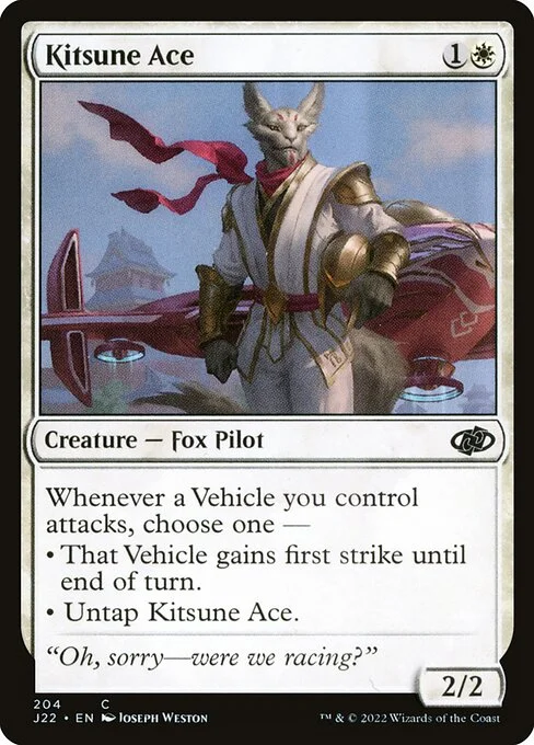 Kitsune Ace, carta Magic di tipo Creature — Fox Pilot illustrata da Joseph Weston