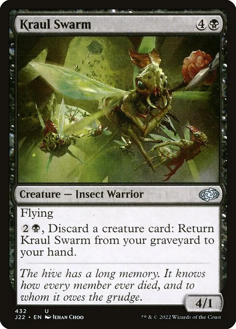 Kraul Swarm, carta Magic di tipo Creature — Insect Warrior illustrata da Jehan Choo