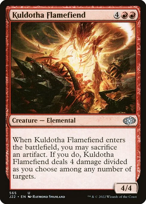 Kuldotha Flamefiend, carta Magic di tipo Creature — Elemental illustrata da Raymond Swanland