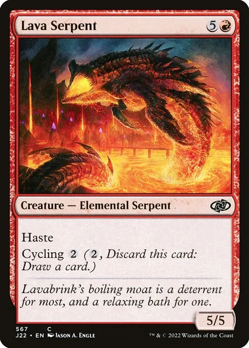Lava Serpent, carta Magic di tipo Creature — Elemental Serpent illustrata da Jason A. Engle