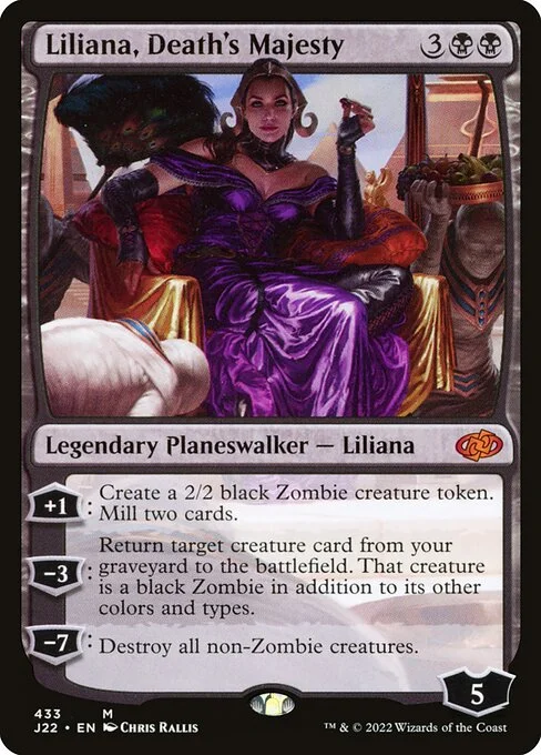 Liliana, Death's Majesty, carta Magic di tipo Legendary Planeswalker — Liliana illustrata da Chris Rallis