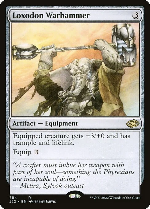 Loxodon Warhammer, carta Magic di tipo Artifact — Equipment illustrata da Jeremy Jarvis