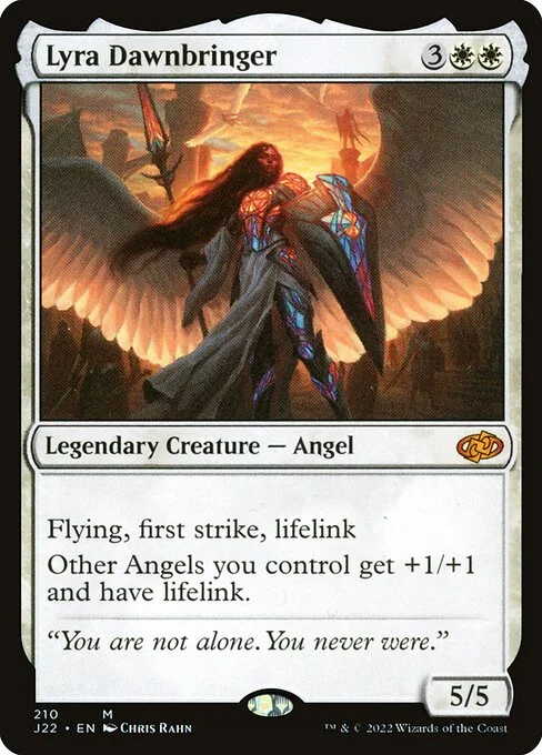Lyra Dawnbringer, carta Magic di tipo Legendary Creature — Angel illustrata da Chris Rahn