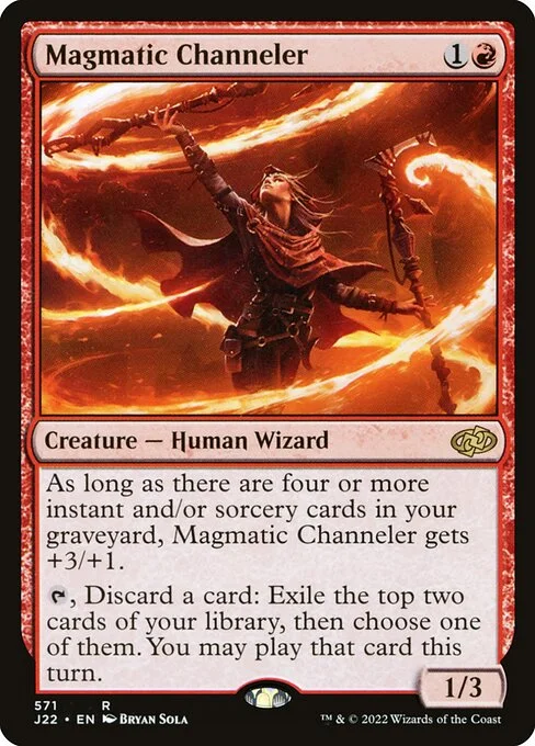 Magmatic Channeler, carta Magic di tipo Creature — Human Wizard illustrata da Bryan Sola