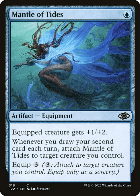Mantle of Tides, carta Magic di tipo Artifact — Equipment illustrata da Lie Setiawan