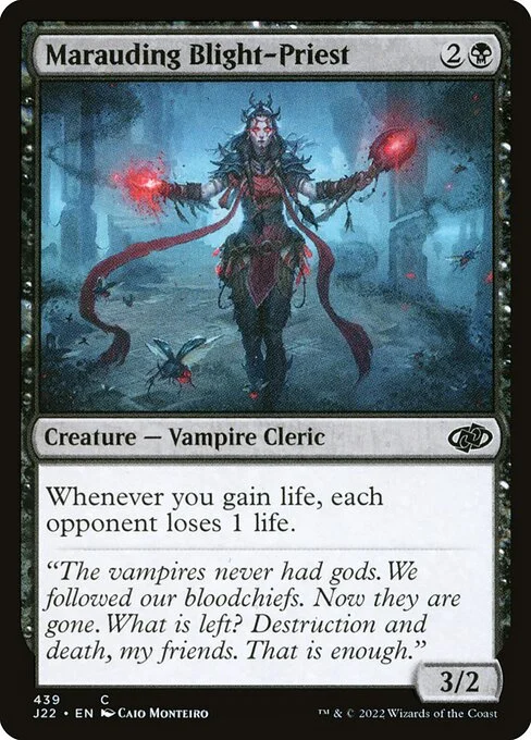 Marauding Blight-Priest, carta Magic di tipo Creature — Vampire Cleric illustrata da Caio Monteiro