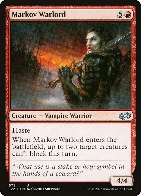 Markov Warlord, carta Magic di tipo Creature — Vampire Warrior illustrata da Cynthia Sheppard