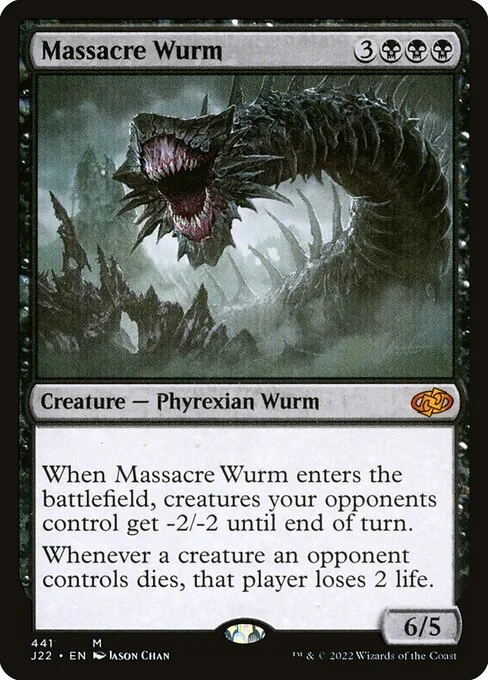Massacre Wurm, carta Magic di tipo Creature — Phyrexian Wurm illustrata da Jason Chan