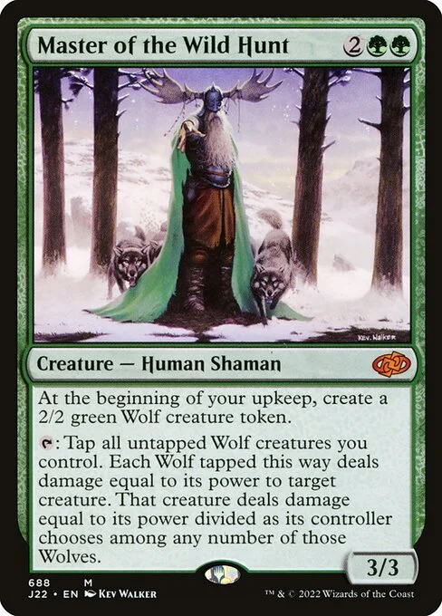 Master of the Wild Hunt, carta Magic di tipo Creature — Human Shaman illustrata da Kev Walker