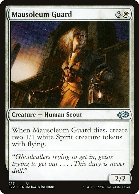 Mausoleum Guard, carta Magic di tipo Creature — Human Scout illustrata da David Palumbo