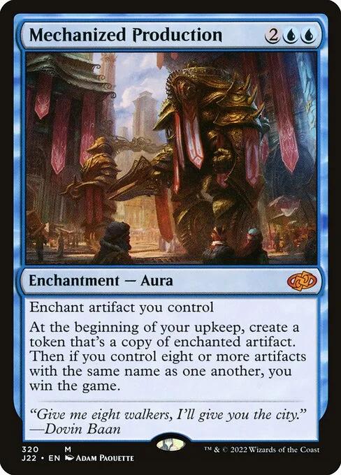 Mechanized Production, carta Magic di tipo Enchantment — Aura illustrata da Adam Paquette