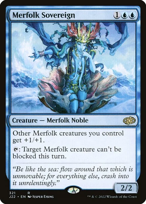 Merfolk Sovereign, carta Magic di tipo Creature — Merfolk Noble illustrata da Jesper Ejsing