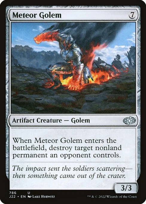 Meteor Golem, carta Magic di tipo Artifact Creature — Golem illustrata da Lake Hurwitz