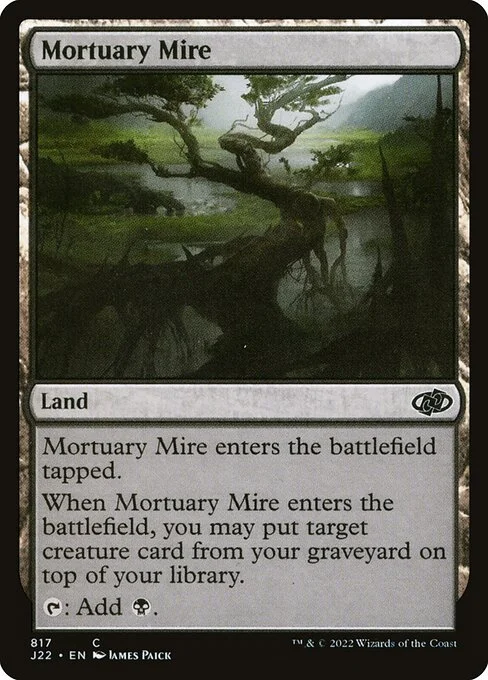 Mortuary Mire, carta Magic di tipo Land illustrata da James Paick