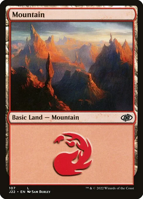 Mountain, carta Magic di tipo Basic Land — Mountain illustrata da Sam Burley